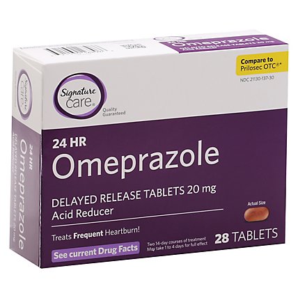 Signature Care Omeprazole Acid Reducer 24hr Tabs - 28 CT - Image 1