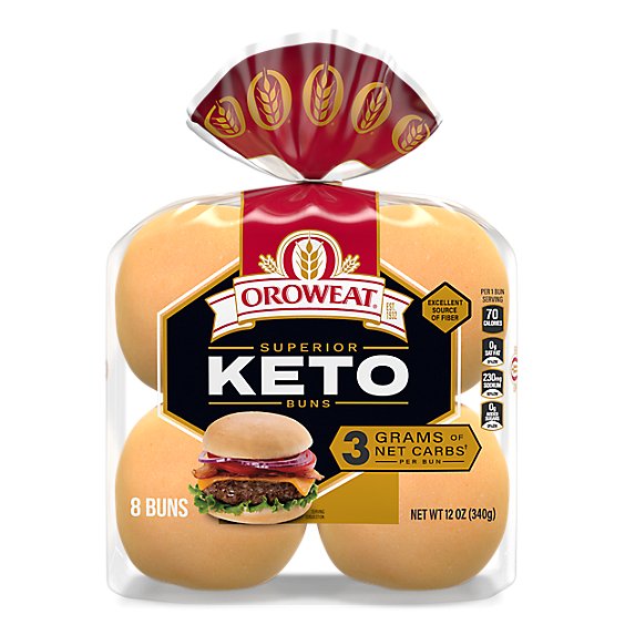 Oroweat Keto Hamburger Buns - 12 Oz