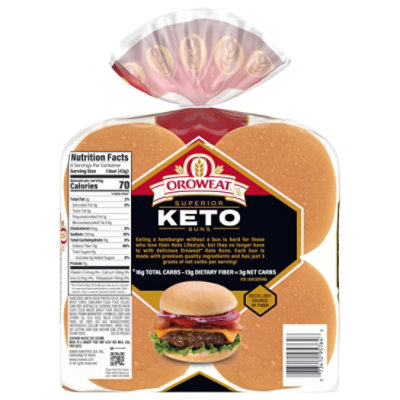 Oroweat Keto Hamburger Buns - 12 Oz - Image 2