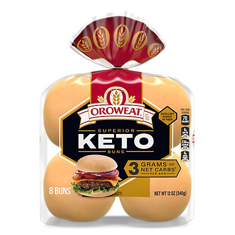 Oroweat Keto Hamburger Buns 8 Count - 12 OZ