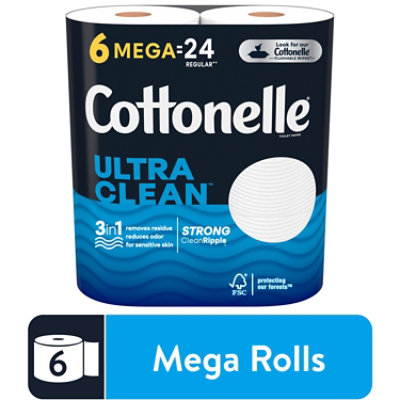 Cottonelle Ultra Clean Toilet Paper Mega Rolls - 6 Count - Safeway