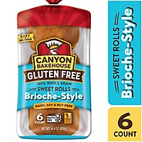 Canyon Bakehouse Brioche-Style Sweet Gluten Free Brioche Dinner Rolls Fresh 6 Count - 14 Oz - Image 1