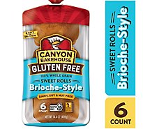 Canyon Bakehouse Brioche-Style Sweet Gluten Free Brioche Dinner Rolls Fresh 6 Count - 14 Oz
