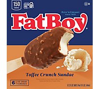 The Original Fatboy Toffee Sundae On A Stick Ice Cream Bar. Six Bars Per Pack - 15 FZ