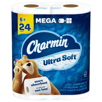 Charmin Bath Tissue Ultra Soft 6 Mega Rl - 6 RL