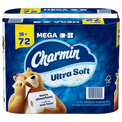 Charmin Bath Tissue Soft Mega Roll 18rl - 18 RL - Image 3