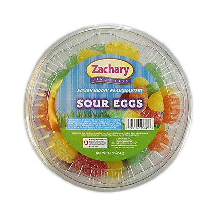 Zachary Confections Inc Easter Sour Eggs Tub - 1 LB - Image 1