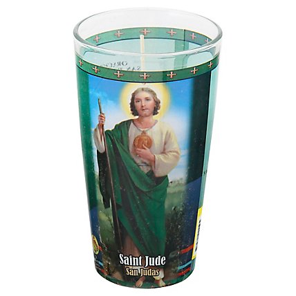 Drinking Glass Candle St. Jude White Wax - EA - Image 1