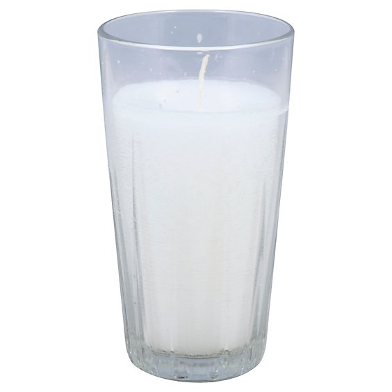 Drinking Glass Candle Clear White Wax - EA