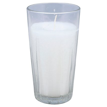 Drinking Glass Candle Clear White Wax - EA - Image 1