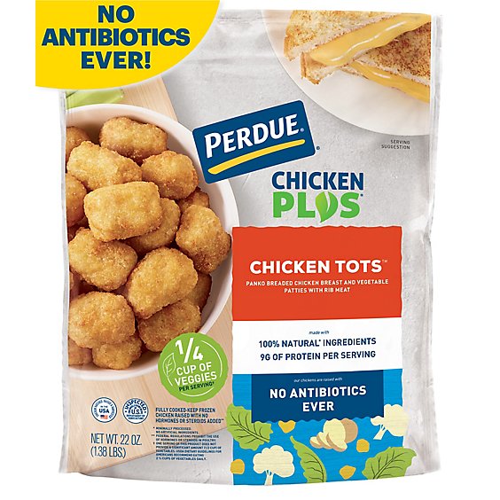PERDUE CHICKEN PLUS Frozen Fully Cooked Chicken Tots with Vegetables - 22 Oz