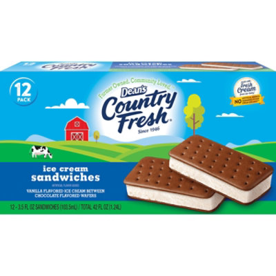 Deans Country Fresh Vanilla Ice Cream Sandwiches - 12 Count - Image 1