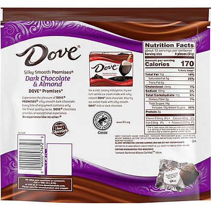 Dove Promises Dark Chocolate Almond Stand Up Pouch - 14.2 OZ - Image 6