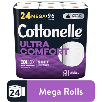 Cottonelle Ultra Comfort Toilet Paper Mega Rolls - 24 Count