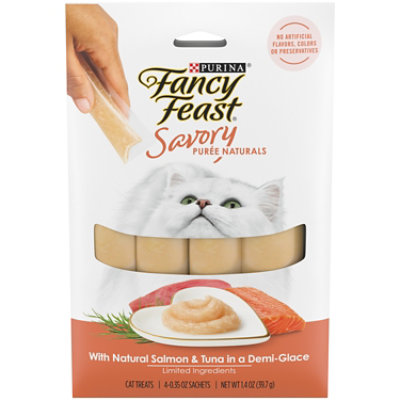 Fancy Feast Savory Puree Nat Salmon Tuna 1.4oz 1.4 OZ carrsqc