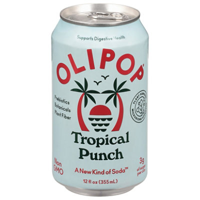 OLIPOP Tropical Punch Prebiotic Soda Can - 12 Fl. Oz. - Image 1