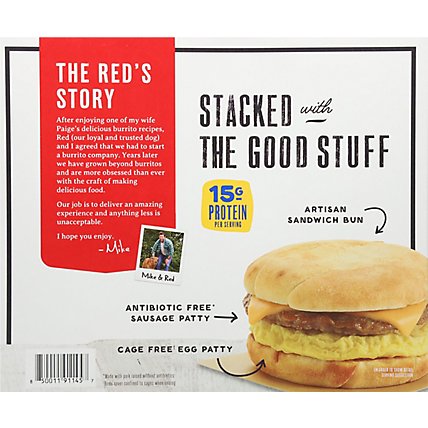 Reds Sandwich Sausage Egg Cheese 4pc - 17.24 OZ - Image 6