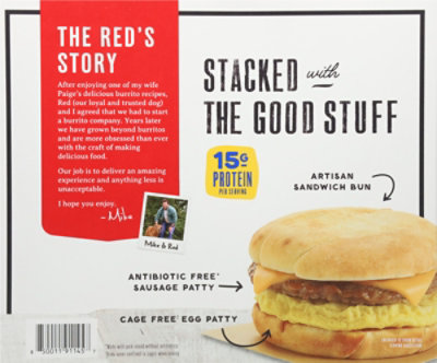 Reds Sandwich Sausage Egg Cheese 4pc - 17.24 OZ - Image 6