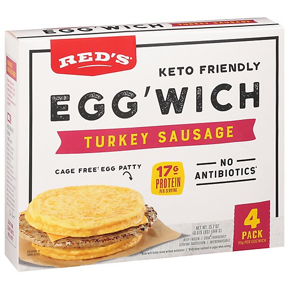 Reds Sandwich Egg Turkey Sausage 4pc - 15.6 OZ