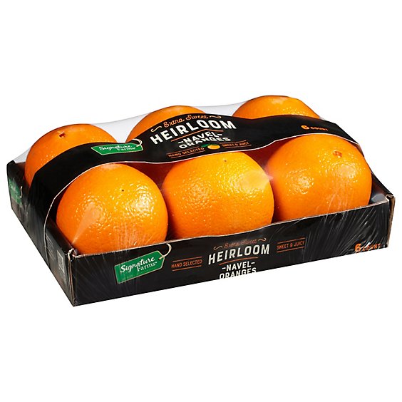 Signature Farms Sweet Heirloom Navel Oranges In Tray - 6 CT