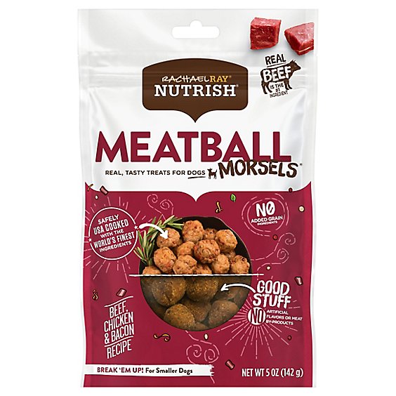 Rachael Ray Nutrish Meatball Morsels Beef Chicken And Bacon Dog Treat - 5 OZ