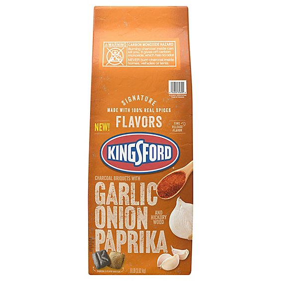 Kingsford Charcoal Briquettes With Garlic Onion And Paprika Hickory Wood Bbq Charcoal For Grilling - 8 LB
