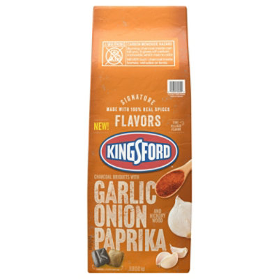 Kingsford Charcoal Briquettes With Garlic Onion And Paprika Hickory Wood Bbq Charcoal For Grilling - 8 LB