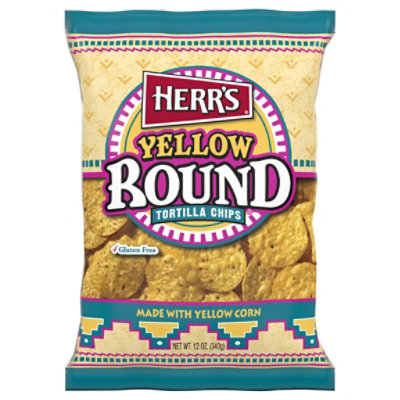 Herrs Yellow Round Tortilla Chips - 12 OZ - Image 3
