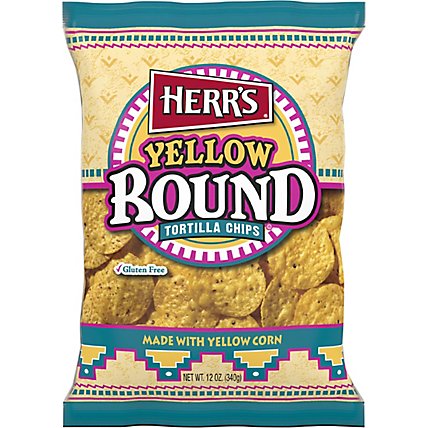 Herrs Yellow Round Tortilla Chips - 12 OZ - Image 2