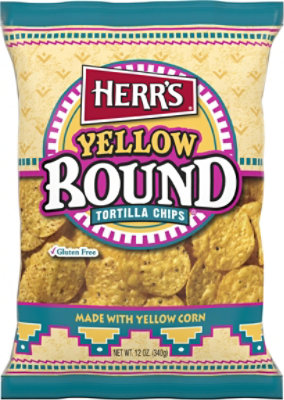 Herrs Yellow Round Tortilla Chips - 12 OZ - Image 2