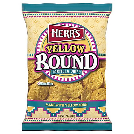 Herrs Yellow Round Tortilla Chips - 12 OZ - Image 1