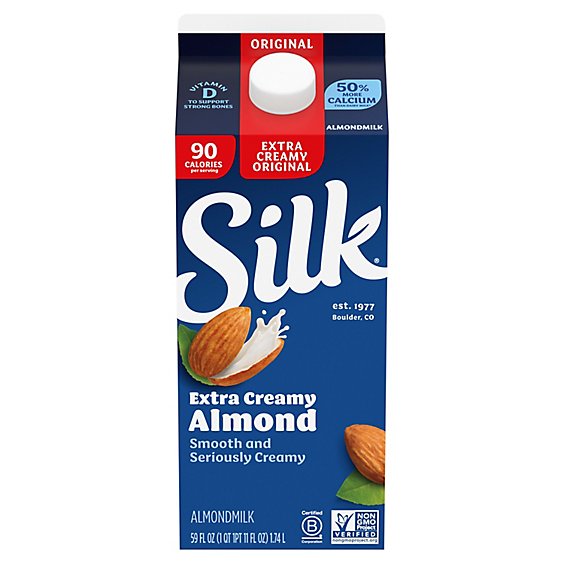 Silk Extra Creamy Almond Milk Original - 59 Fl. Oz.