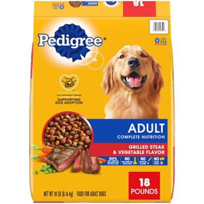Pedigree Steak And Vegetable Dry Dog Food - 18 Lbs