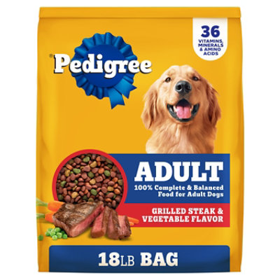 Pedigree Steak And Vegetable Dry Dog Food - 18 Lbs
