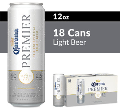 Corona Premier Mexican Lager Light Beer 4.0% ABV Can - 18-12 Fl. Oz. - Image 1