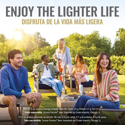 Corona Premier Mexican Lager Light Beer 4.0% ABV Can - 18-12 Fl. Oz. - Image 3