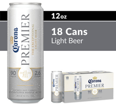 Corona Premier Mexican Lager Light Beer Cans 4.0% ABV - 18-12 Fl. Oz.