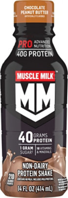 Muscle Milk Pro Non Dairy Protein Shake Chocolate Peanut Butter Artificially Flavored - 14 FZ - Image 2