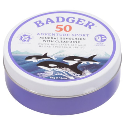 Badger Adventure SPF 50 Sport Mineral Sunscreen Tin - 2.4 OZ - Image 3