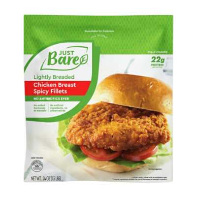 Just Bare® Lightly Breaded Spicy Chicken Breast Bites, 24 oz