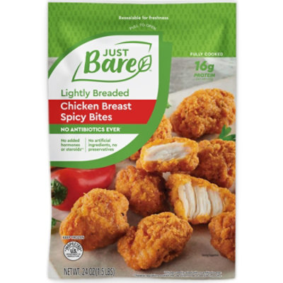 Just Bare Lightly Breaded Spicy Chicken Breast Bites - 24 OZ