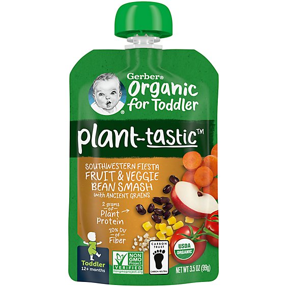 Gerber Organic for Toddler Plant-tastic Toddler Food Smoothie - 3.5 oz - Pouch