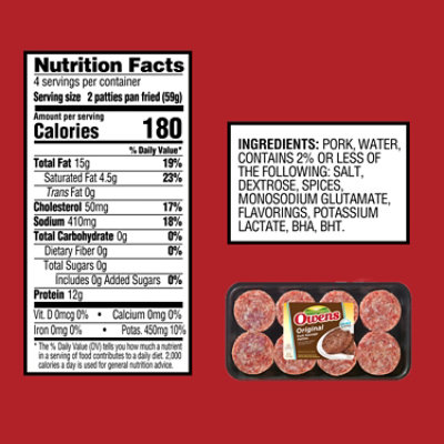 Owens Sausage Patty - 12 OZ - Image 7