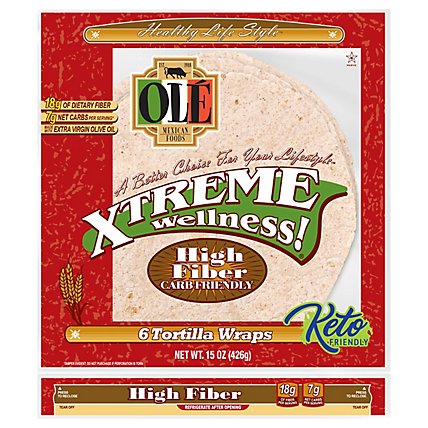 Ole High Fiber Soft Wrap Tortillas 10 Inch - 15.04 OZ - Image 3