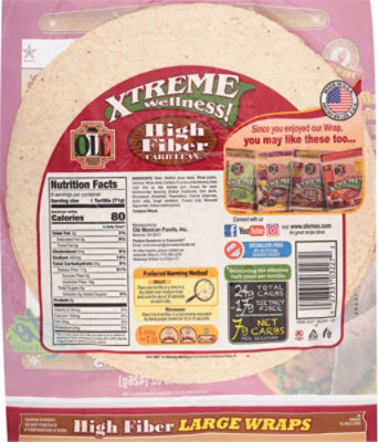 Ole High Fiber Soft Wrap Tortillas 10 Inch - 15.04 OZ - Image 6