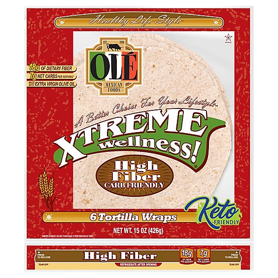 Ole High Fiber Soft Wrap Tortillas 10 Inch - 15.04 OZ
