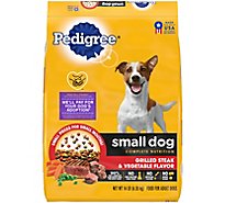 Pedigree Small Dog Complete Nutrition Grilled Steak And Vegetable Adult Dry Dog Food Bag - 14 Lbs