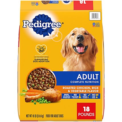Pedigree Complete Nutrition Adult Roasted Chicken Rice & Vegetable Dry Dog Food Bonus Bag - 18 Lbs - Image 1