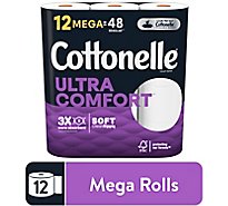 Cottonelle Ultra Comfort Toilet Paper Mega Rolls - 12 Count