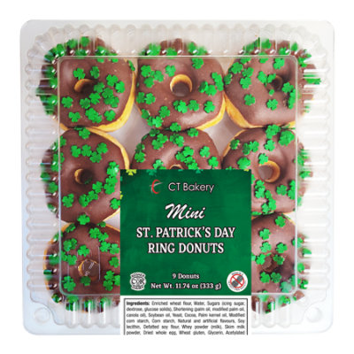 Ct Bakery St Patricks Day Mini Donut Rings 9 Count - 11.74 OZ - Image 1